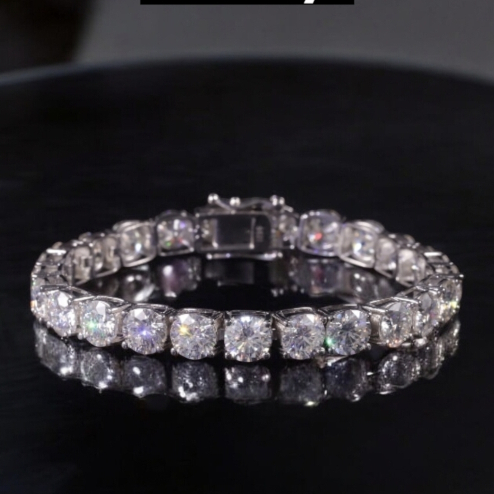 ✨ Luxury Moissanite Tennis Bracelet | 5mm | S925 Silver | Rhodium Finish ✨